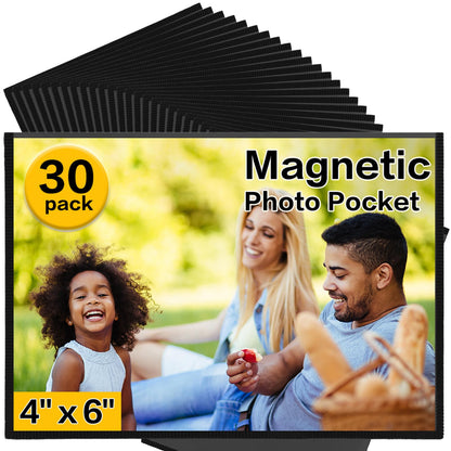 YixangDD 15 Pack Magnetic Picture Frames for Refrigerator, 4x6 Inch, Black