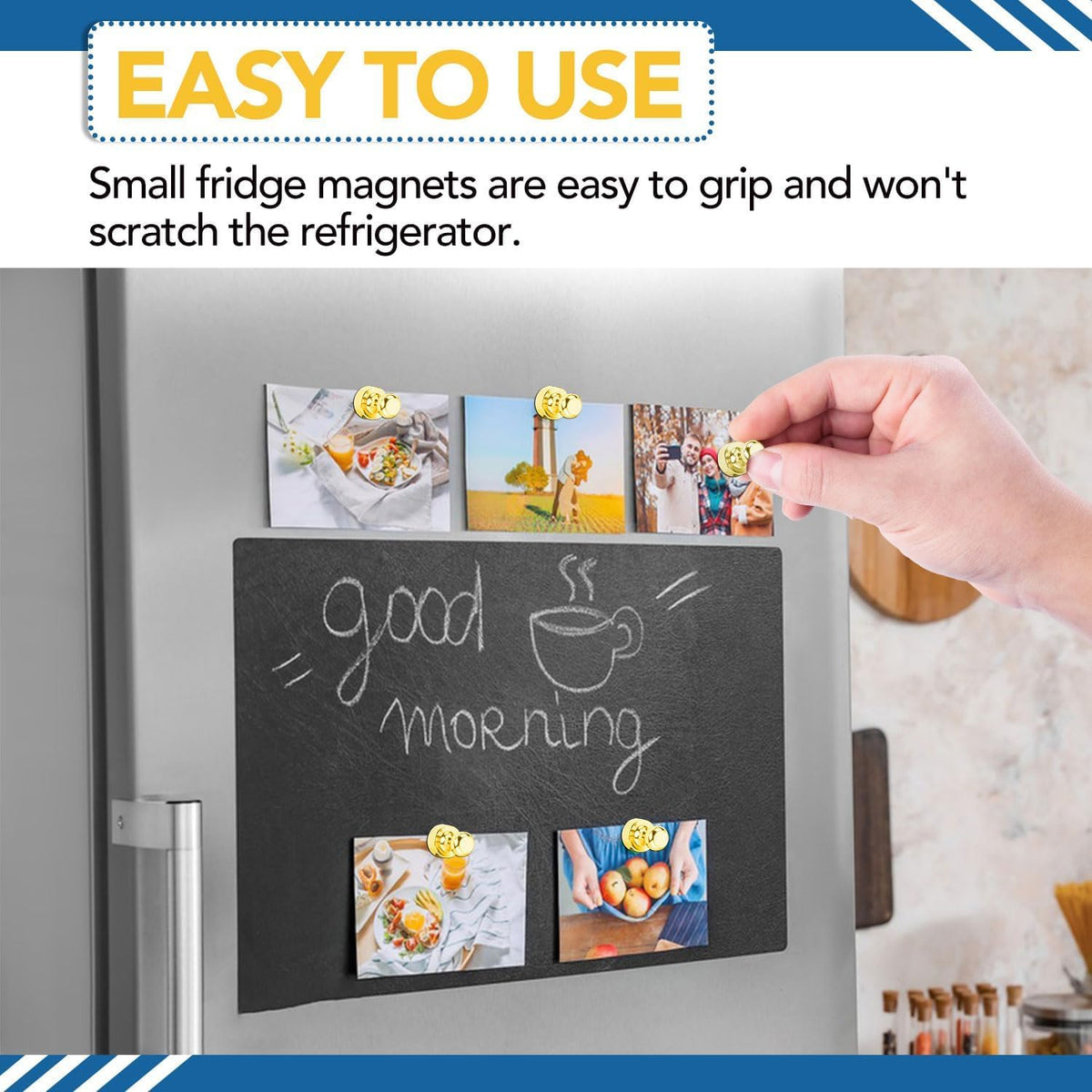 LOVIMAG Fridge Magnets 20 Pack Magnet Refrigerator Locker Whiteboard Gold