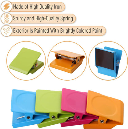 Mr. Pen- Magnetic Clips, 8 pcs, Assorted Color, 1.2”, Metal Clips