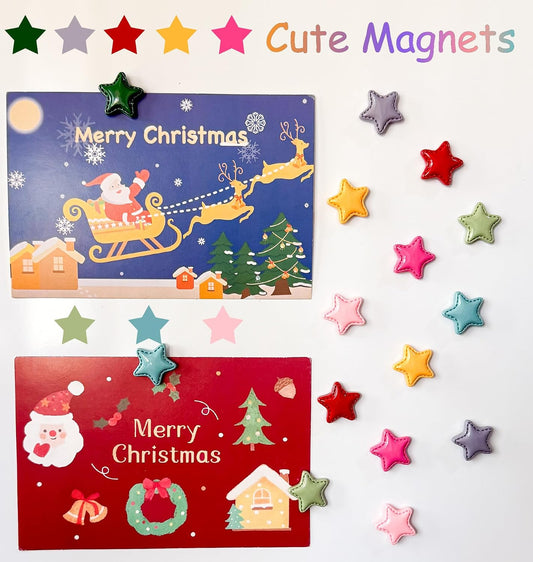 KEYDUACU Cute Fridge Magnets,Colorful Strong Star Magnets Refrigerator