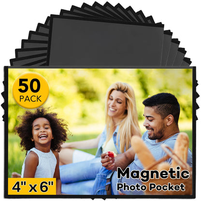 YixangDD 15 Pack Magnetic Picture Frames for Refrigerator, 4x6 Inch, Black