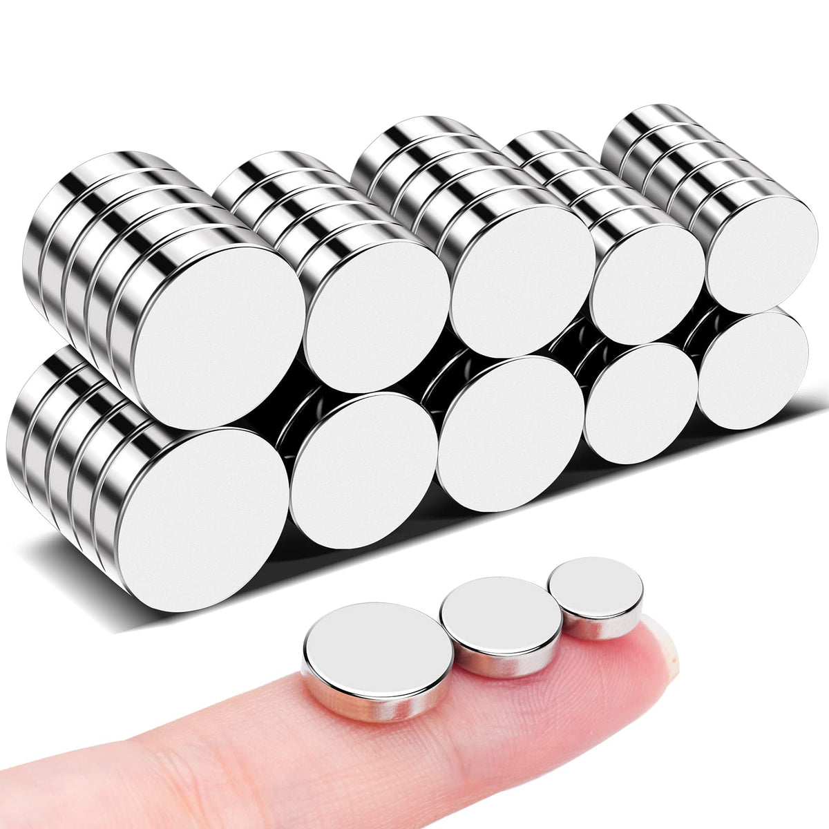 50 Pcs Neodymium Magnets, 10x3mm Tiny Round Disc Refrigerator Magnets