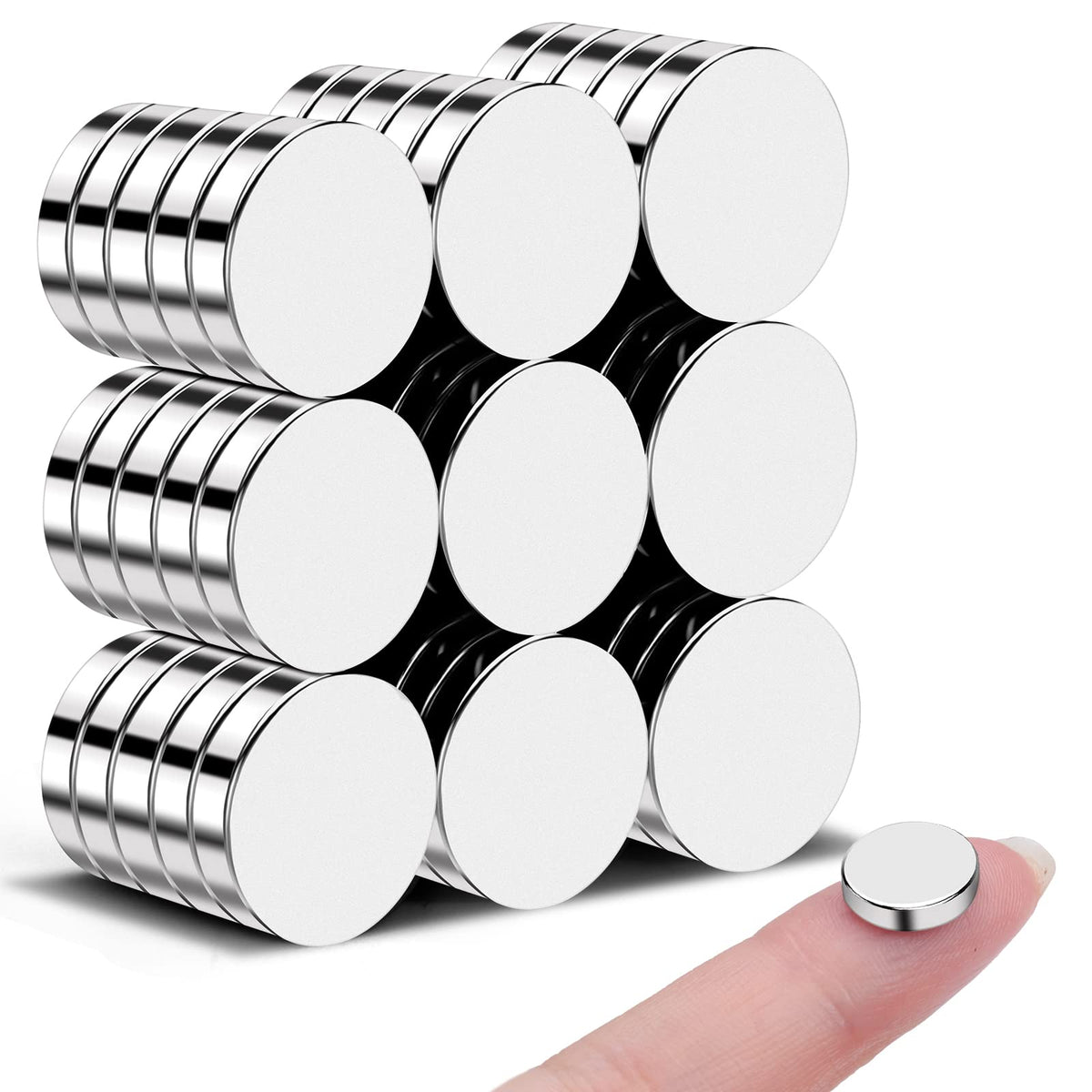 50 Pcs Neodymium Magnets, 10x3mm Tiny Round Disc Refrigerator Magnets