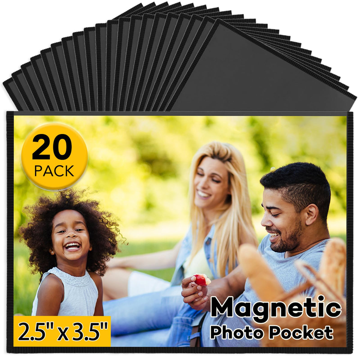 YixangDD 15 Pack Magnetic Picture Frames for Refrigerator, 4x6 Inch, Black
