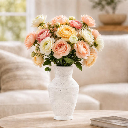 Nawaza Ceramic Flower Vase White Small Farmhouse Table Decor Vase V14