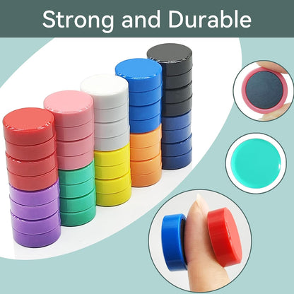 Fridge Magnets, 20 Pack 10 Colors Strong Small Round for Whiteboard