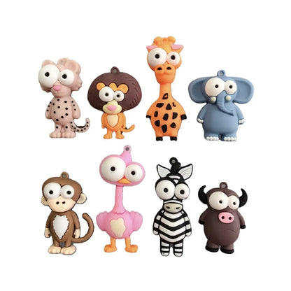Fun Fridge Magnet Set – Soft-touch 3D animal designs featuring large, protruding eyes; perfect as decorative fridge accessories, party favors, or gift sets for children.