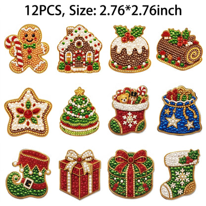 Christmas Fridge Magnet - 2.76x2.76" Festive Home & Kitchen Refrigerator Decor, Holiday Gift (Home & Festive Party Supplies)