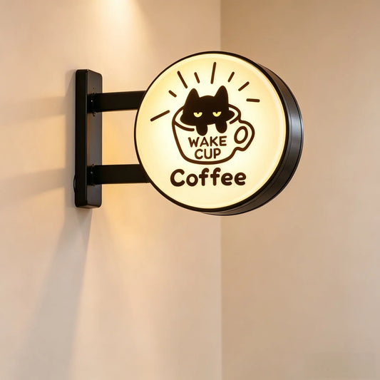 Korean Ins Style LED Coffee Corner Light Sign Fridge Magnet, Magnetic Aesthetic Decor for Coffee Machine, Cute Kitchen Vibe Accessory for Coffee Lovers