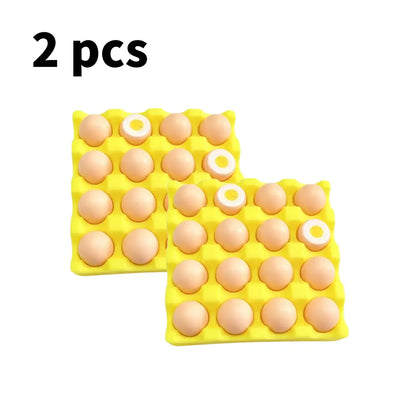 Decorative Metal Egg Carton Fridge Magnet Set - 1pc Resin Artwork Tray, 16 Removable Magnetic Eggs, 3D Food Refrigerator Magnets for Kitchen Decor, Funny Housewarming Gifts