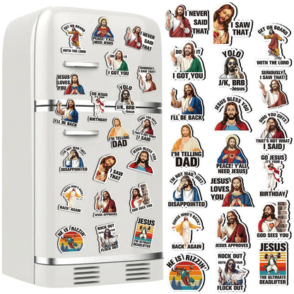 8/10/20/30Pcs Funny Jesus Fridge Magnet Jesus I Saw that Refrigerator Magnet Sticker for Kitchen Office Whiteboard Locker  Prefect for Family Friend Christmas Gift Thanksgiving Gift Home Decor