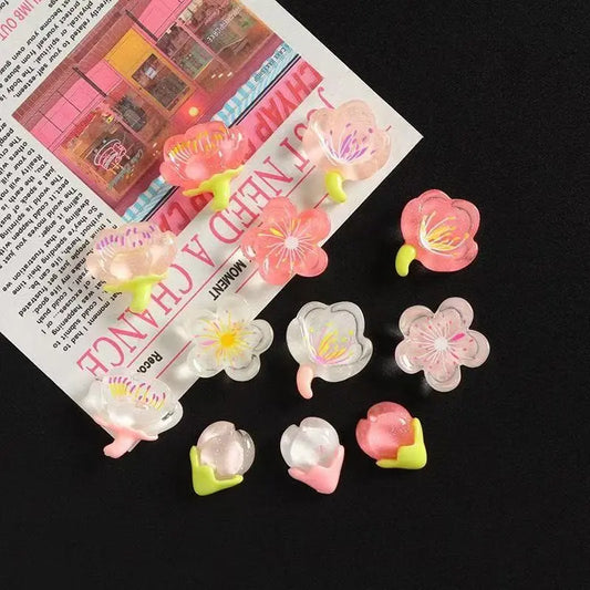 12/24pcs Random Mix Resin Flower Refrigerator Magnets Decorative, Cute Decor for Kitchen, Office, Whiteboard, Storage Cabinet, Dishwasher