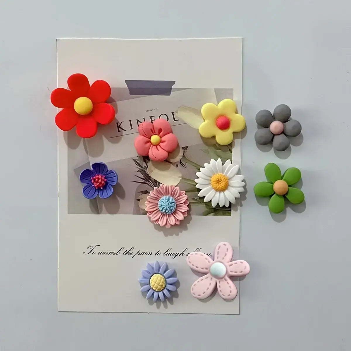 10 Oversized 3D Flower Magnetic Fridge Magnets, Vibrant Decorative Stickers for Storage Cabinets, Whiteboards, Kitchens & Offices