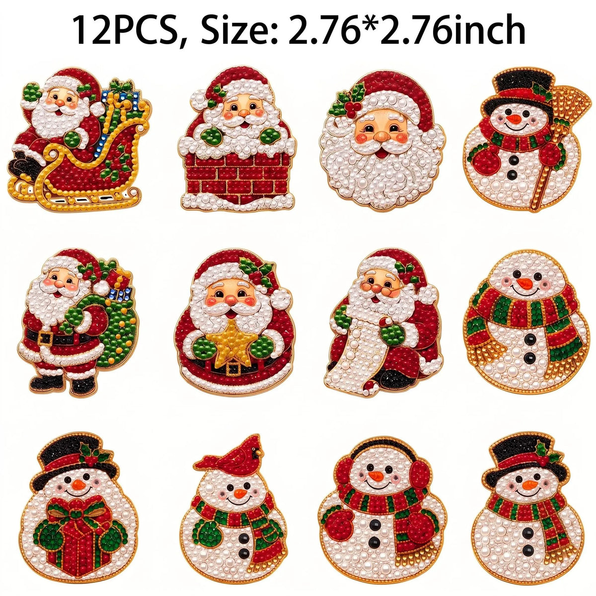 Christmas Fridge Magnet - 2.76x2.76" Festive Home & Kitchen Refrigerator Decor, Holiday Gift (Home & Festive Party Supplies)