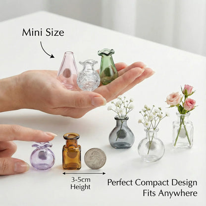 Compact Round Magnetic Mini Hydroponic Glass Vase Fridge Magnets Set - Real Flower Propagation Station, Fridge Decor Blooms, Cute Kitchen & Locker Gift for Graduation Nurses Week