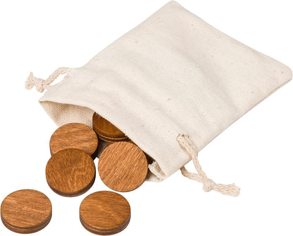Wooden Fridge Magnets, Round, Brown Small Size, 12 pcs