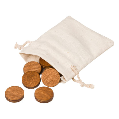Wooden Fridge Magnets, Round, Brown Small Size, 12 pcs