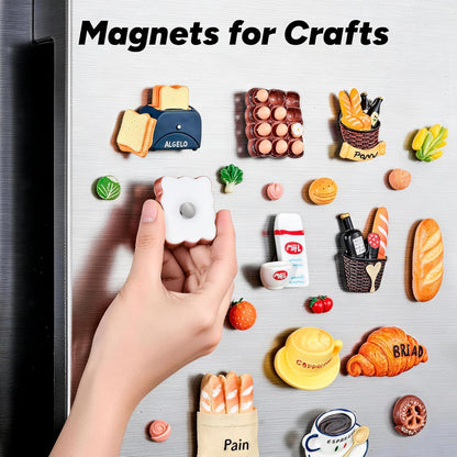 SMARTAKE 45 Pcs Refrigerator Magnets, 10x2.6mm Small Fridge Magnets, Silver