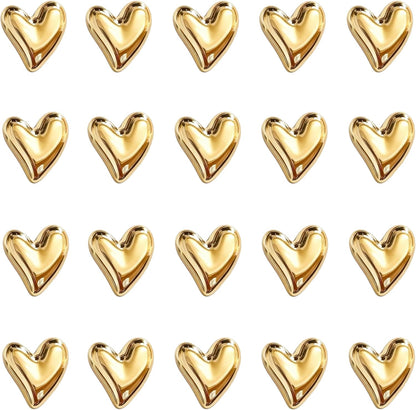 22Pcs Fridge Magnets,Cute Love Heart Decorative Magnets, Refrigerator Magnets for Whiteboard Cabinet Locker,Strong Holding Power,Gold