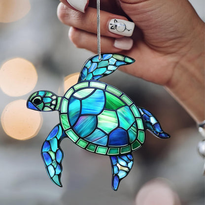 Turtle Ornament, Beach Christmas Ornaments for Tree, Beach Gifts for Women