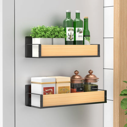 HuggieGems Metal Magnetic Spice Rack for Refrigerator Black, 4 Pack