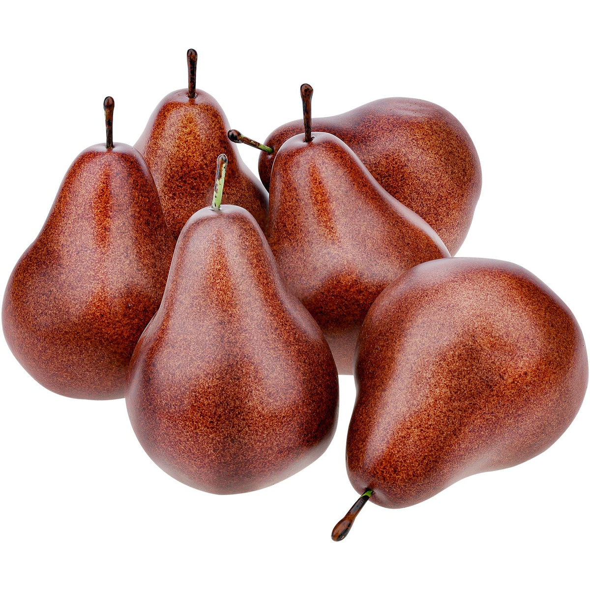 6pcs Fake Gold Pear Decoration,Realistic Artificial Gold Fruit