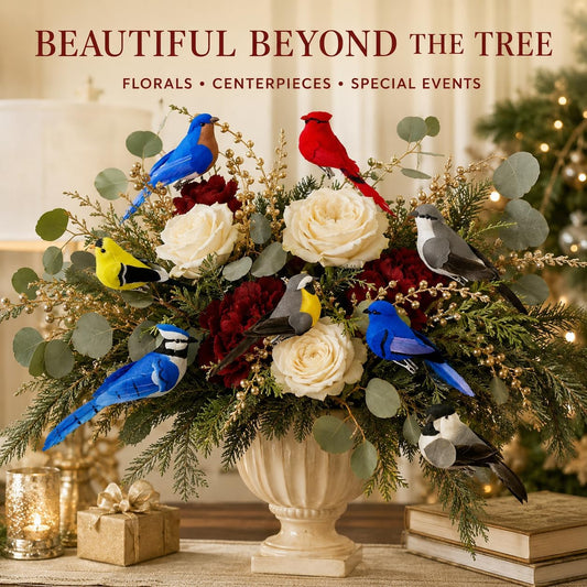 Artificial Birds Ornaments Fake Birds Clip on Christmas Tree Decoration 9pcs Assorted Realistic Red Blue Feathered Song Bird Figurines for Wreath Craft