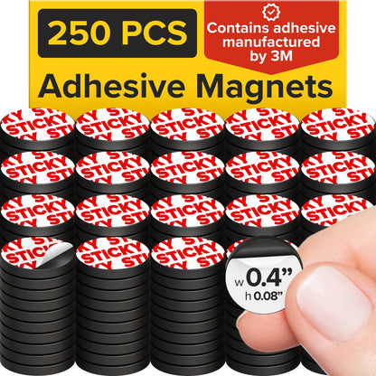Sticky Flexible Adhesive Magnets for Crafts, 0.8"x0.08" (20x2mm), 120 pcs