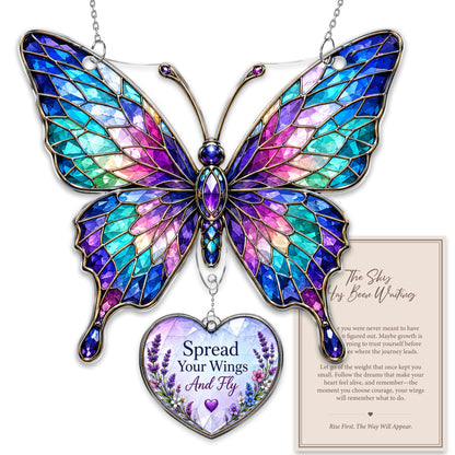Butterfly Starry Night Christmas Ornaments 2026, Butterflies Suncatcher Ornament for Window Tree Decor, Christmas Decorations, Butterfly Gifts for Women, Unique Holiday Fantasy Gifts