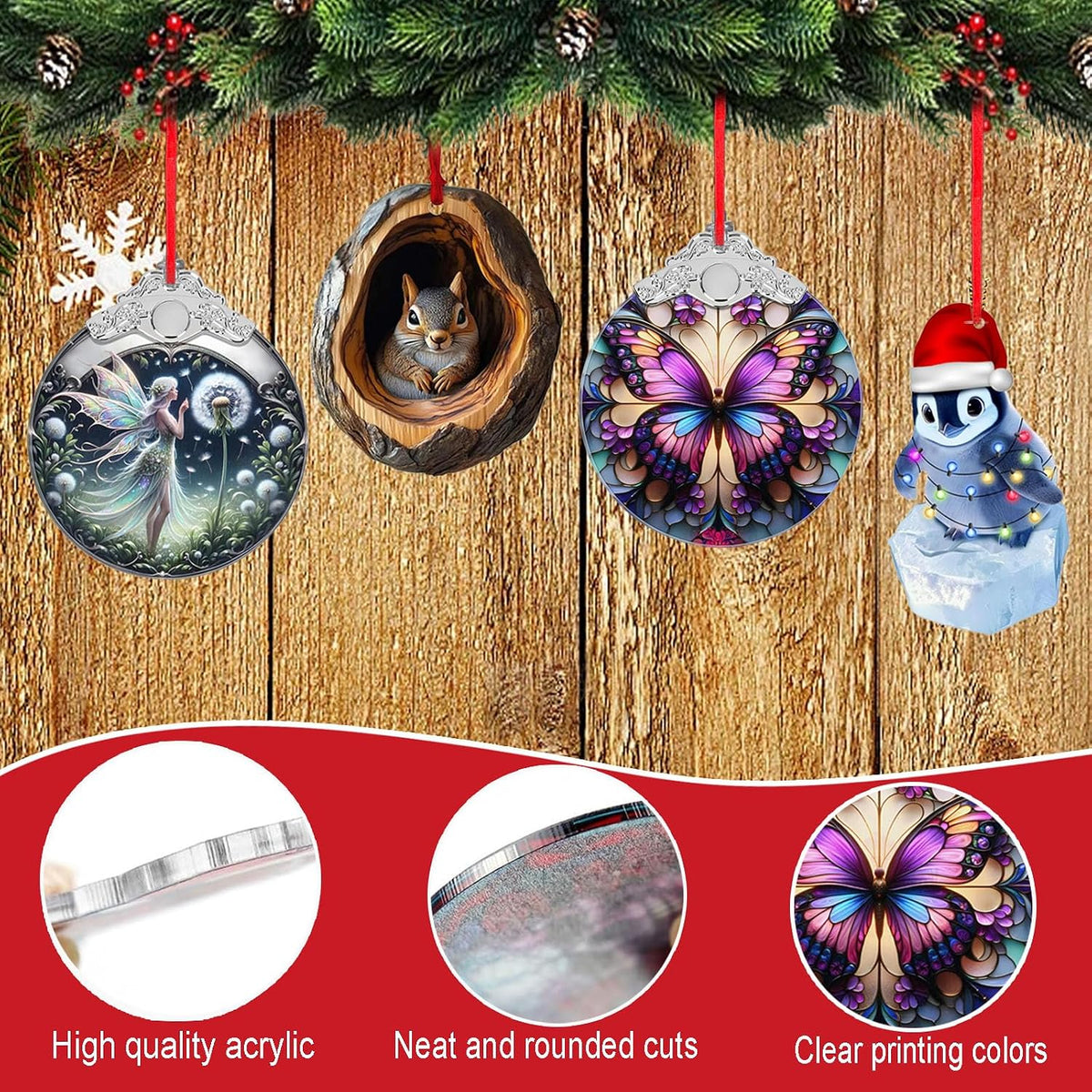 Animal Christmas Ornaments 2025,Forest Animal Christmas Ornaments,Squirrels Ornaments for Christmas Tree, Personalized Christmas Ornament Gift Ideas (Squirrels)(Not 3D)