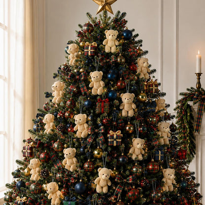 Blueweenly 24 Pcs Christmas mini Bear Bulk Ornaments, 4.72 Inch Stuffed