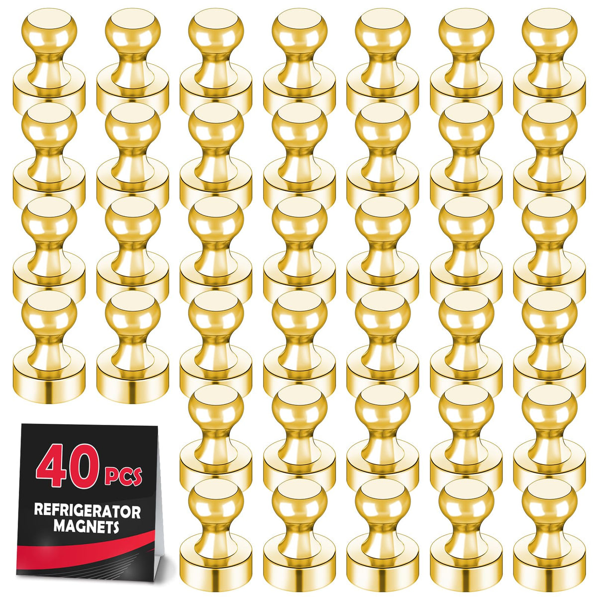LOVIMAG Fridge Magnets 20 Pack Magnet Refrigerator Locker Whiteboard Gold