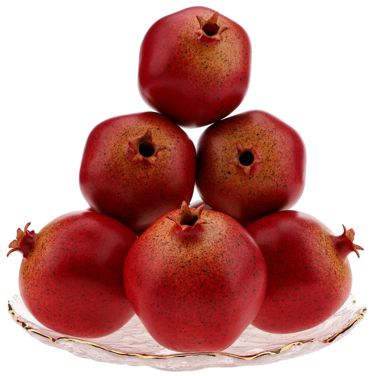 6pcs Fake Gold Pear Decoration,Realistic Artificial Gold Fruit