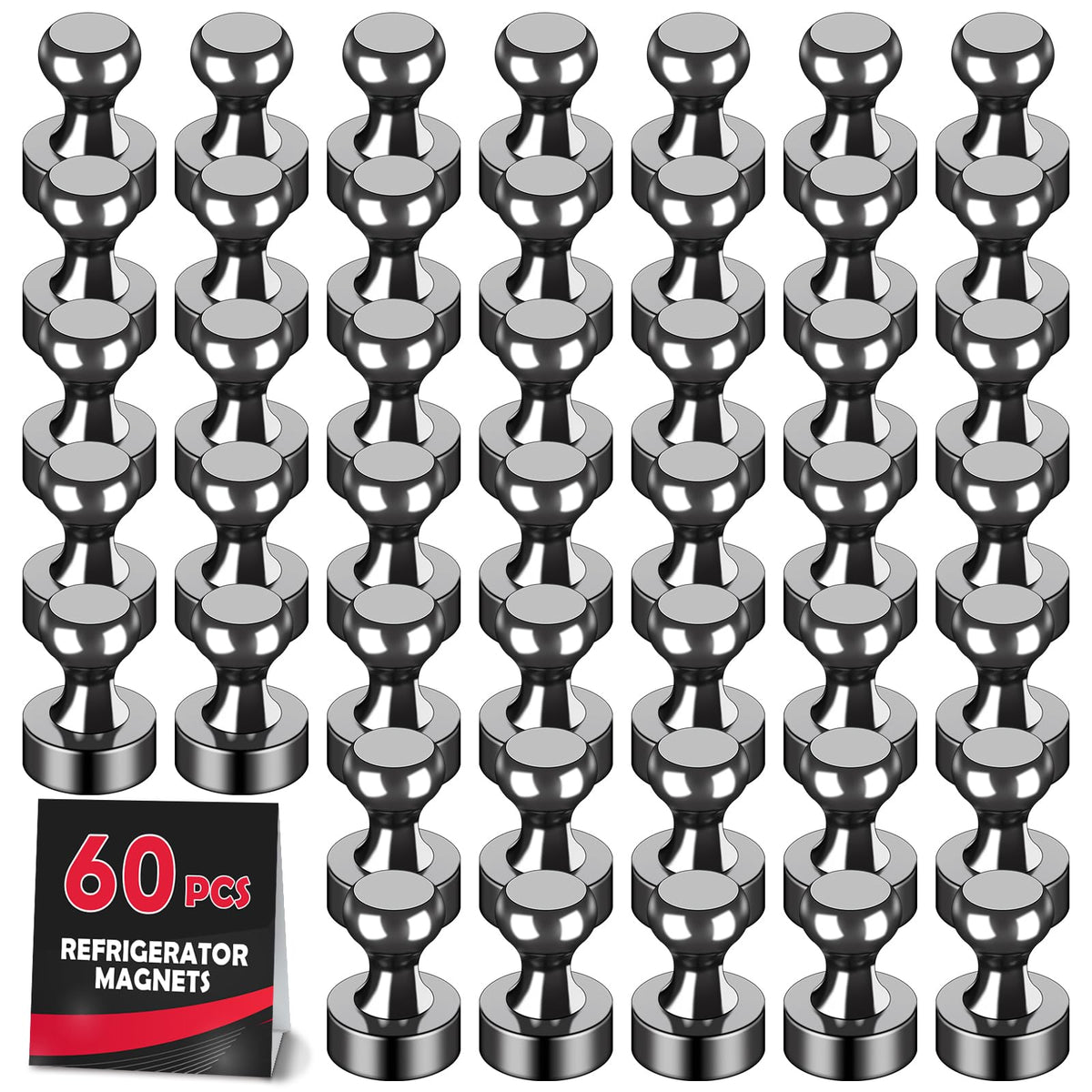 LOVIMAG Fridge Magnets 12 Pack Magnet Refrigerator Locker Whiteboard Silver