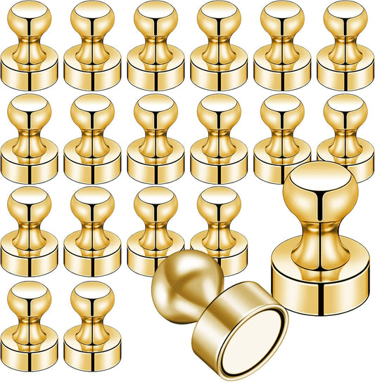 LOVIMAG Fridge Magnets 20 Pack Magnet Refrigerator Locker Whiteboard Gold