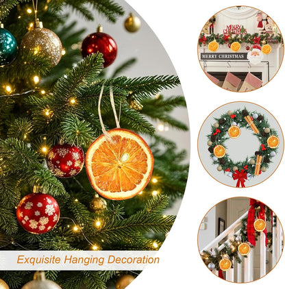 Christmas Ornaments Set, 31 Pcs Jute Tied Dried Orange Cinnamon Pinecone