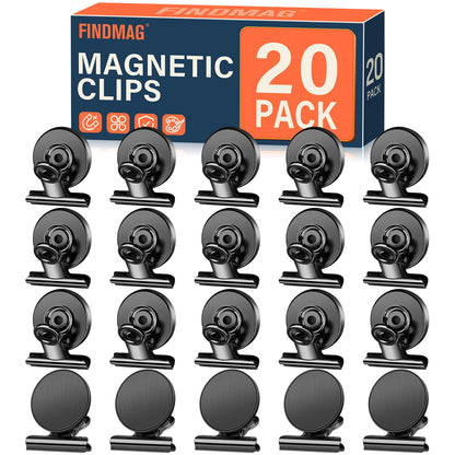 FINDMAG Fridge Magnets, Colorful Magnetic Clips for Fridge Notes, 12 Pack
