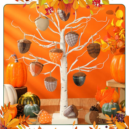 SmoothNovelty 12 Pcs Fall Felt Acorn Ornaments Thanksgiving Hanging Decor