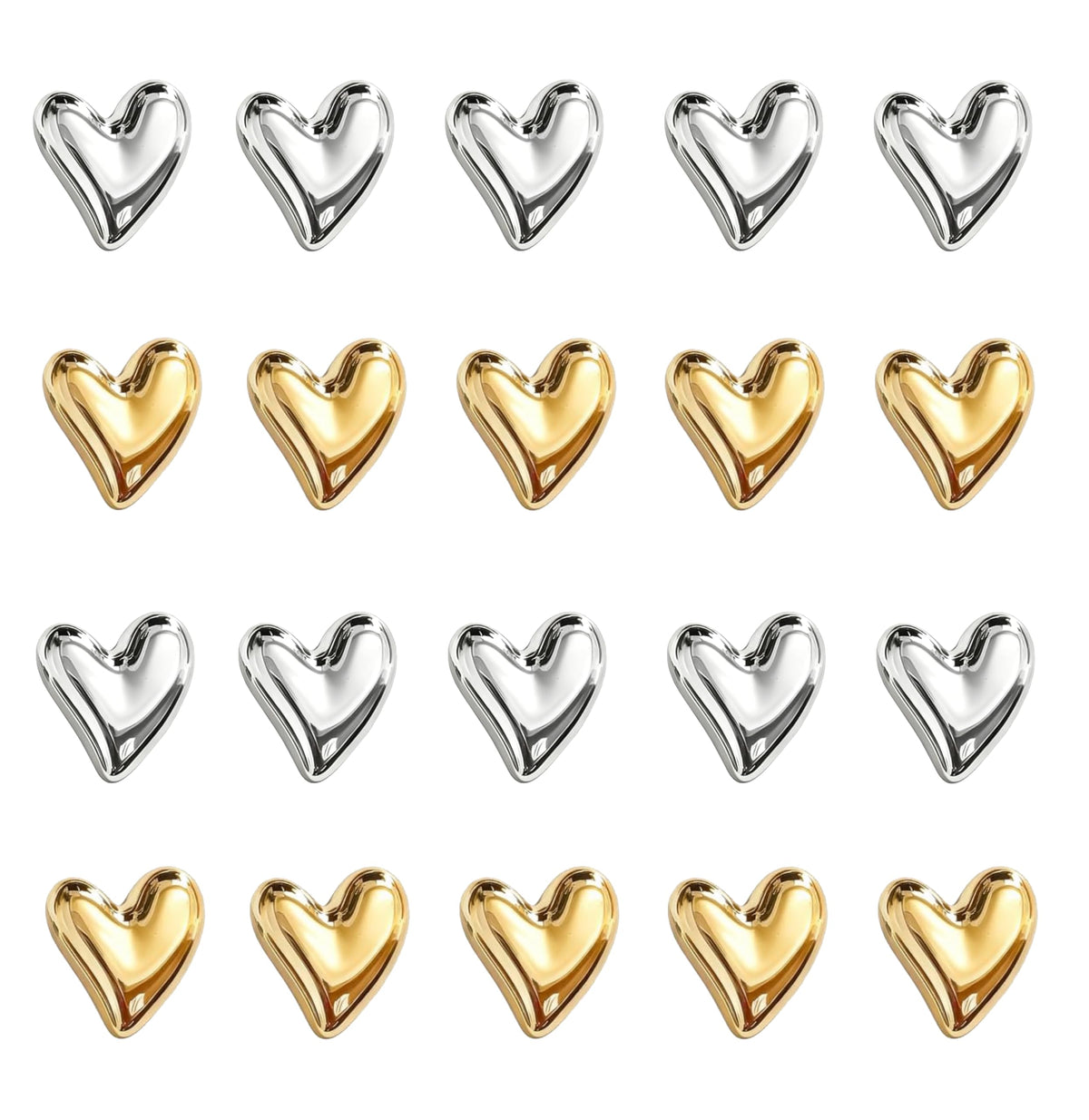 22Pcs Fridge Magnets,Cute Love Heart Decorative Magnets, Refrigerator Magnets for Whiteboard Cabinet Locker,Strong Holding Power,Gold