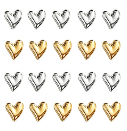 22Pcs Fridge Magnets,Cute Love Heart Decorative Magnets, Refrigerator Magnets for Whiteboard Cabinet Locker,Strong Holding Power,Gold
