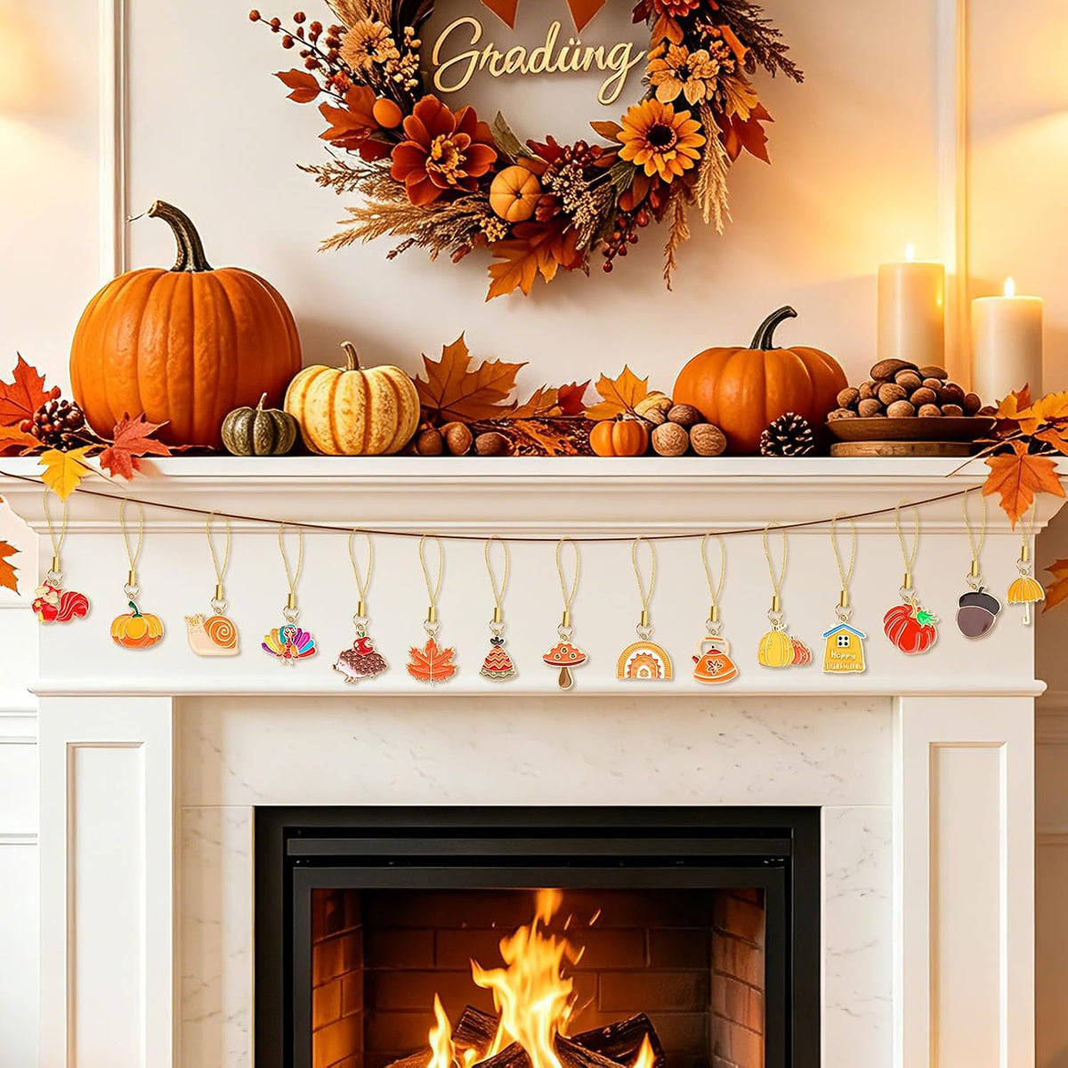 AUGSUN 36Pcs Fall Ornaments for Small Tree Mini Fall Tree Decorations