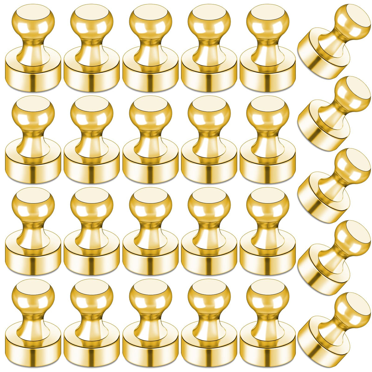 LOVIMAG Fridge Magnets 20 Pack Magnet Refrigerator Locker Whiteboard Gold