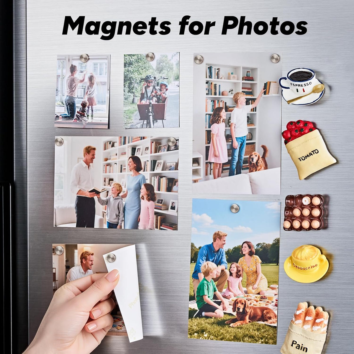 SMARTAKE 45 Pcs Refrigerator Magnets, 10x2.6mm Small Fridge Magnets, Silver