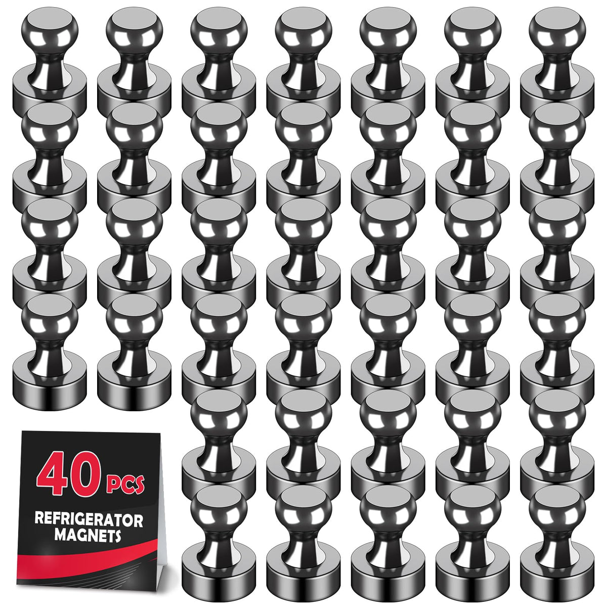 LOVIMAG Fridge Magnets 12 Pack Magnet Refrigerator Locker Whiteboard Silver