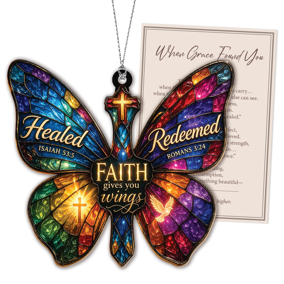 Butterfly Starry Night Christmas Ornaments 2026, Butterflies Suncatcher Ornament for Window Tree Decor, Christmas Decorations, Butterfly Gifts for Women, Unique Holiday Fantasy Gifts