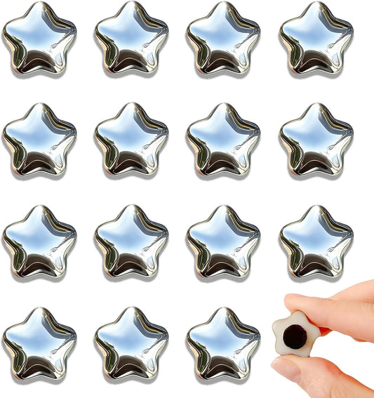 Fridge Magnets,15Pcs Silver Star Magnets Refrigerator Decorative