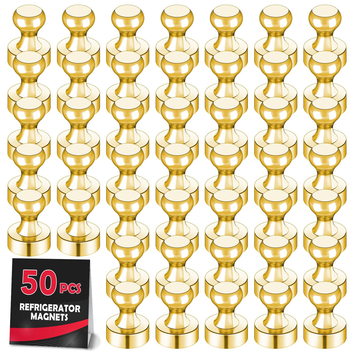 LOVIMAG Fridge Magnets 20 Pack Magnet Refrigerator Locker Whiteboard Gold