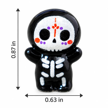 Day of the Dead Mini Skeleton Figurines Set, 5/30/50pcs Cute Sugar Skull Decorations, Tiny Calavera Charms for DIY Mini Garden, Car Decor, Party Tabletop Display