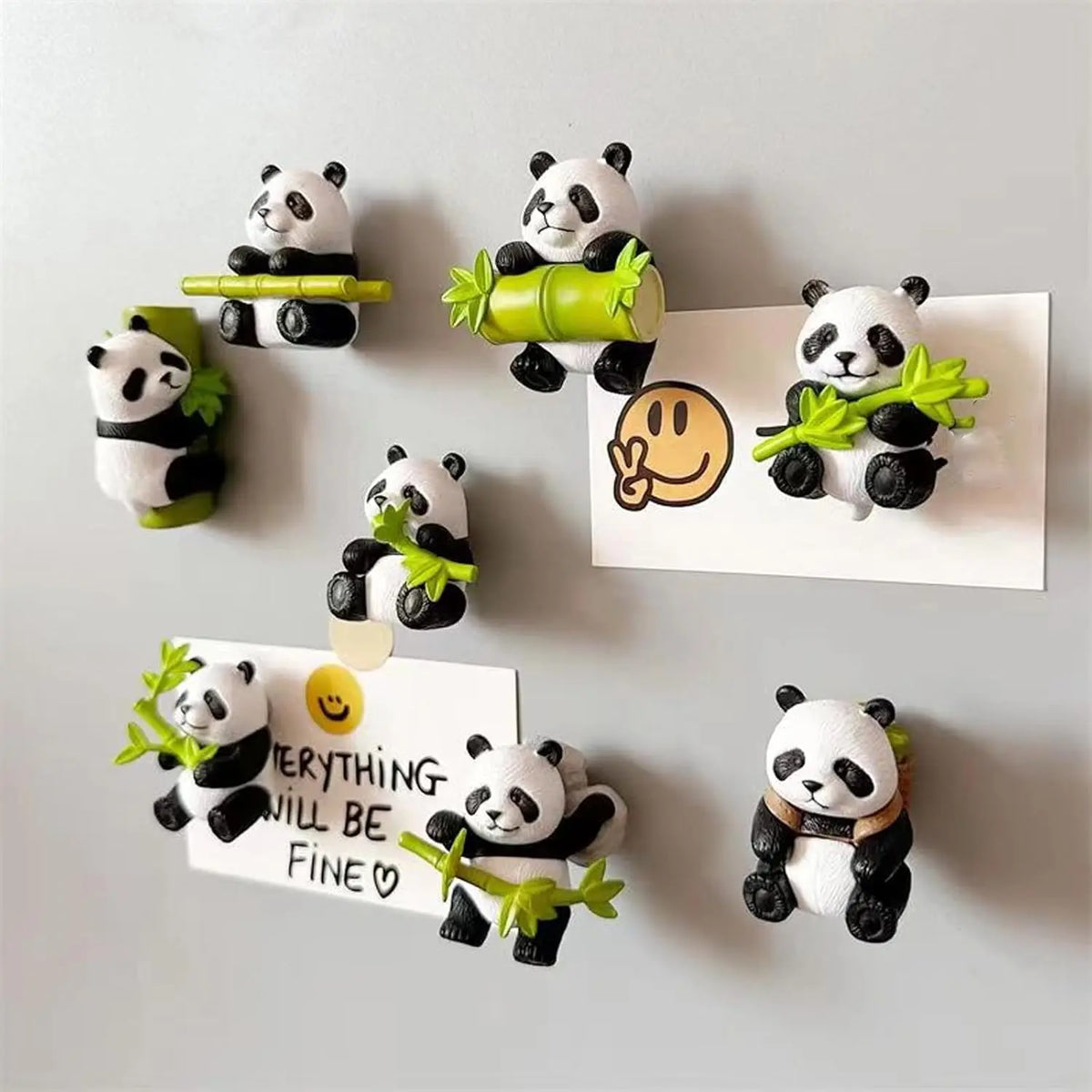 8pcs Set Fridge Magnets Cute, 3D Cartoon Panda Refrigerator Magnet- Creative Decorative Magnets for  Kitchen and Dining Room