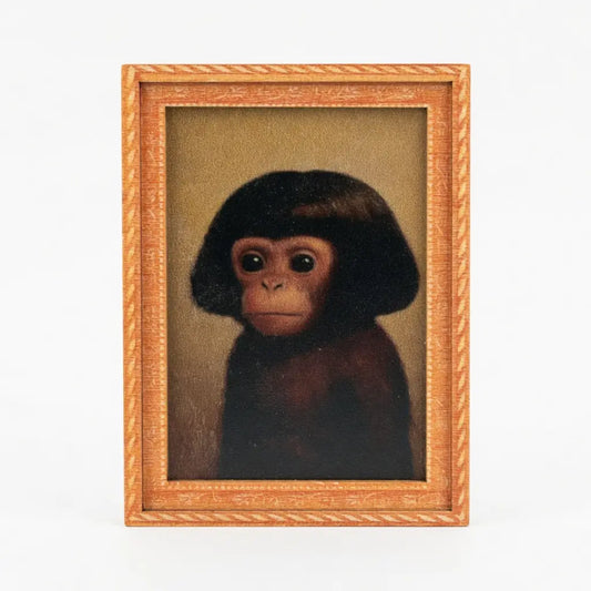 Funny Fridge Magnet - Strong Neodymium Magnet with Retro Wood Frame - for Kitchen, Office Whiteboard & Locker Decor - Humorous Gift for Monkey Lovers & Coworkers